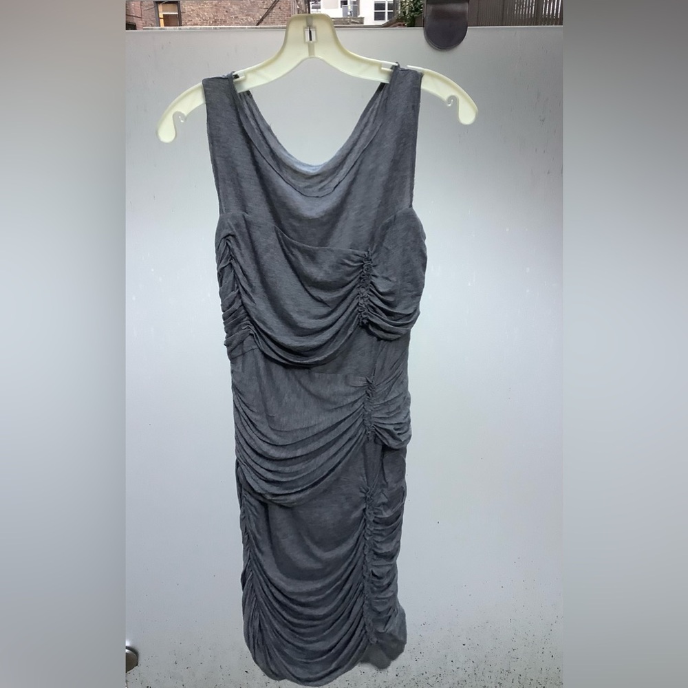 Vintage BCBGMaxAzria Heather Gray Ruched Dress